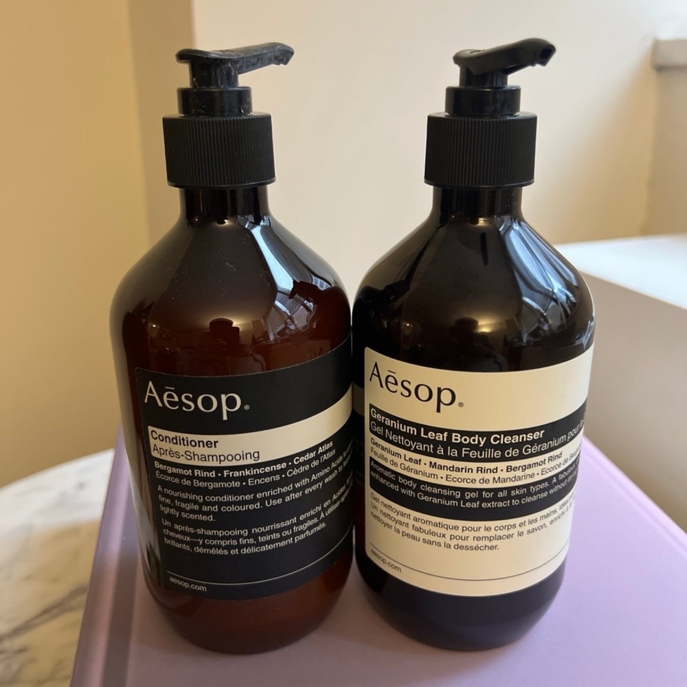 Aesop Conditioner 500ml + Geranium Leaf Body Cleanser 500ml Set NEW